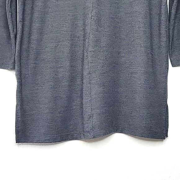 OLD NAVY Gray Casual 3/4 Sleeve Drop Shoulder Round Neckline Slits Shirt size SP - Picture 7 of 11